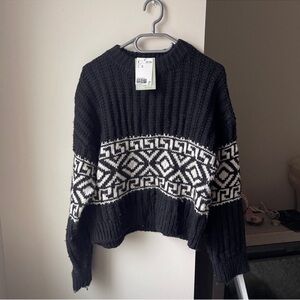 H&M Patterned Sweater Black XS